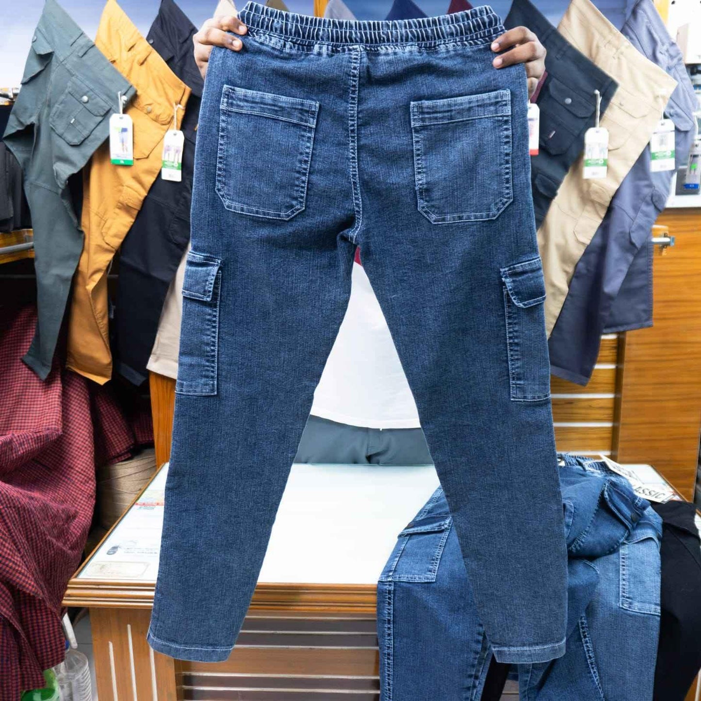 "লাইট বুলু কালার (01)" জিন্স কার্গো প্যান্ট সাইজ (২৮ থেকে ৩৫)