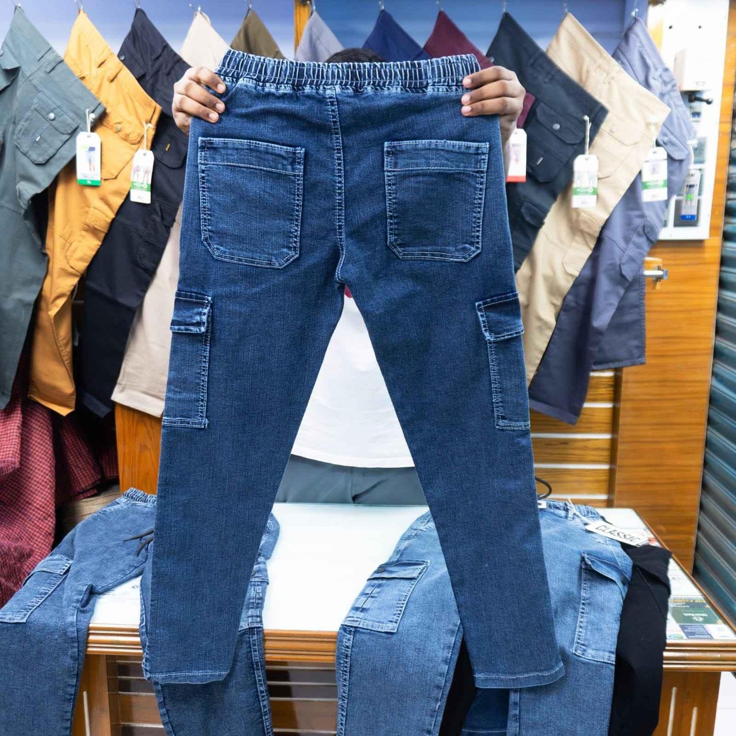 "লাইট বুলু কালার (05)" জিন্স কার্গো প্যান্ট সাইজ (২৮ থেকে ৩৫)