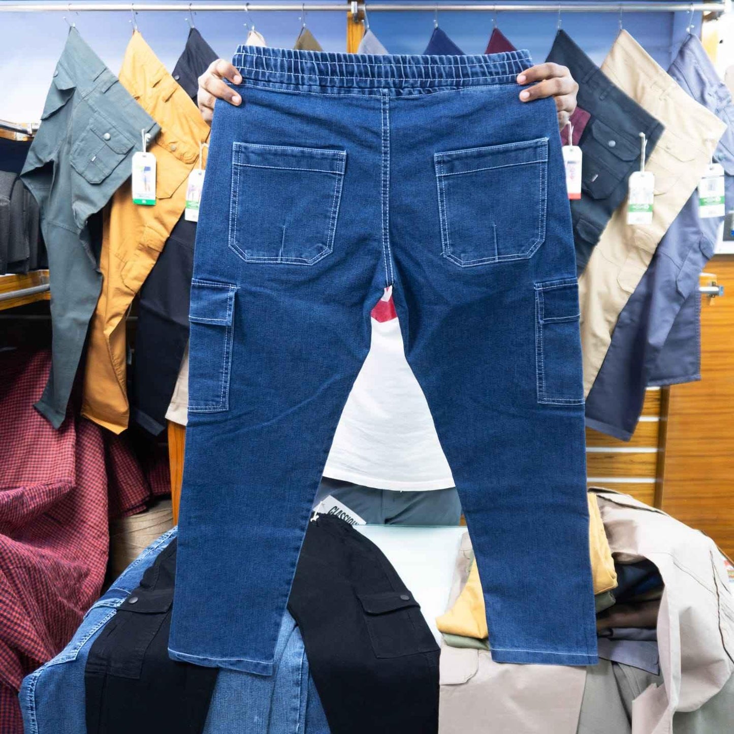 "লাইট বুলু কালার (04)" জিন্স কার্গো প্যান্ট সাইজ (২৮ থেকে ৩৫)